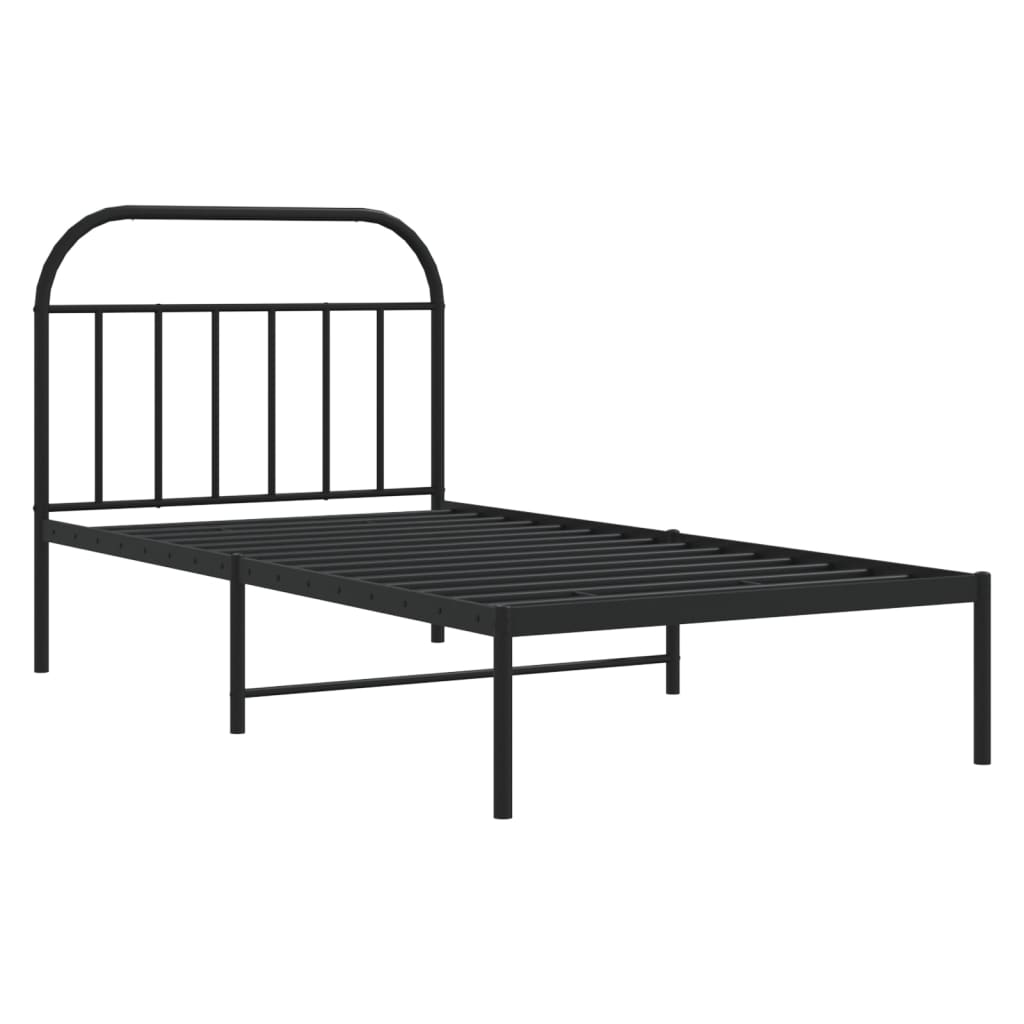 8720845884116_g_en_hd_1 vidaXL Metal Bed Frame without Mattress with Headboard Black 107x203 cm King Single - Image 3