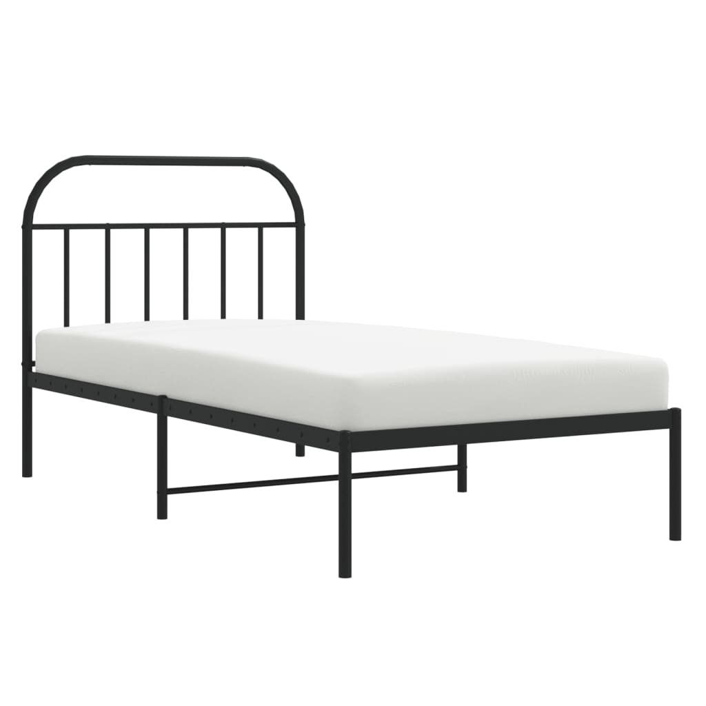 8720845884116_g_en_hd_3 vidaXL Metal Bed Frame without Mattress with Headboard Black 107x203 cm King Single - Image 5