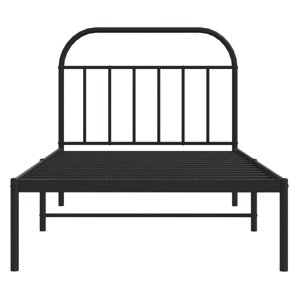 8720845884116_g_en_hd_4 vidaXL Metal Bed Frame without Mattress with Headboard Black 107x203 cm King Single - Image 6