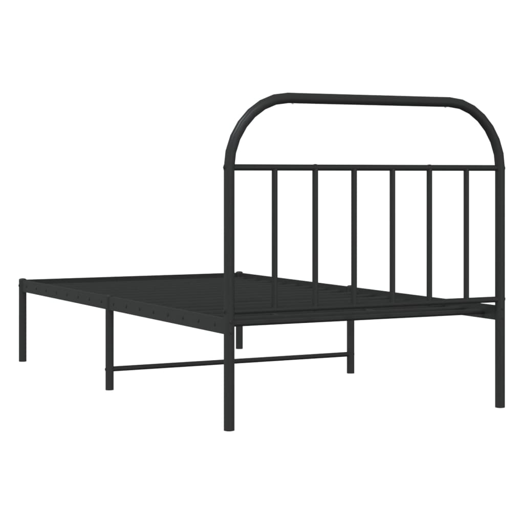 8720845884116_g_en_hd_6 vidaXL Metal Bed Frame without Mattress with Headboard Black 107x203 cm King Single - Image 8