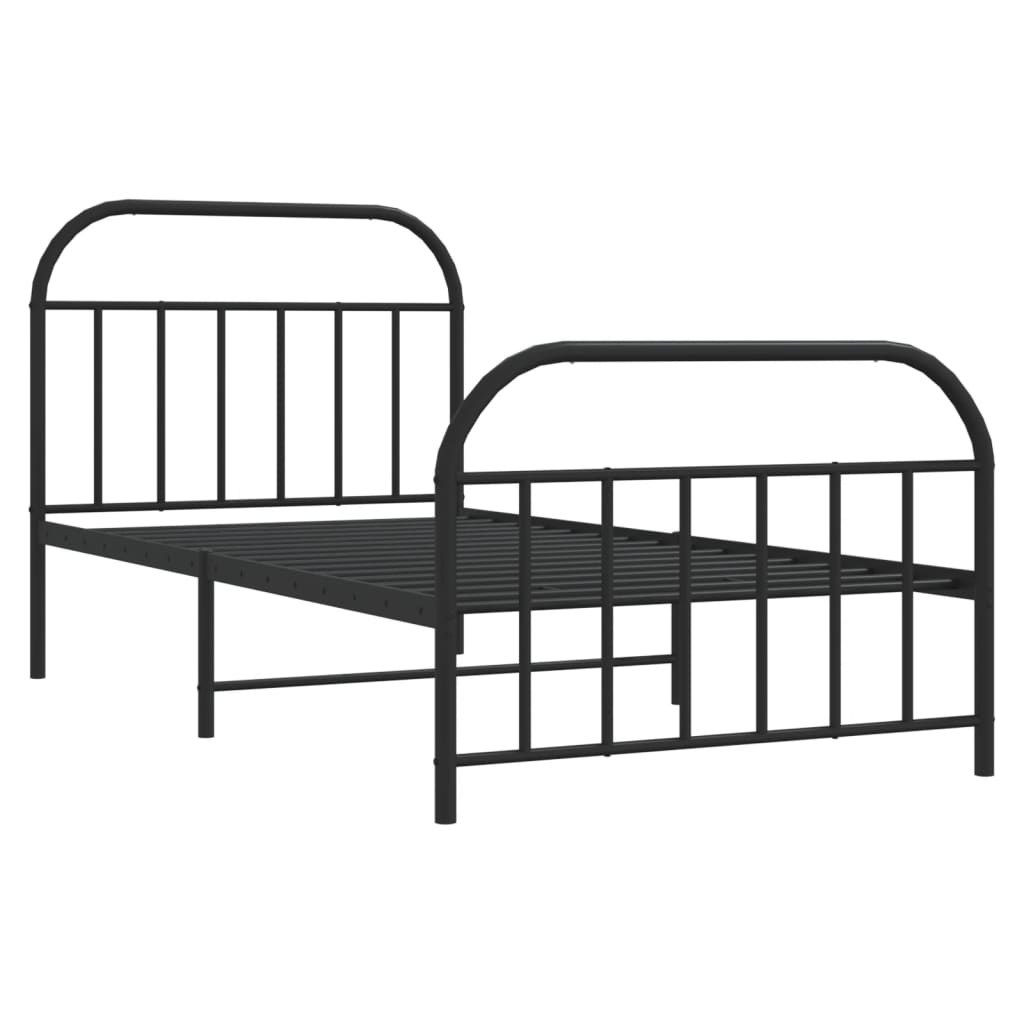 8720845884291_g_en_hd_1 vidaXL Metal Bed Frame without Mattress with Footboard Black 107x203 cm King Single - Image 3