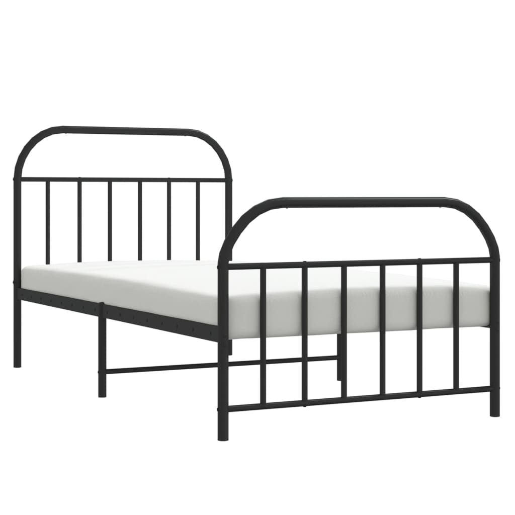 8720845884291_g_en_hd_3 vidaXL Metal Bed Frame without Mattress with Footboard Black 107x203 cm King Single - Image 5