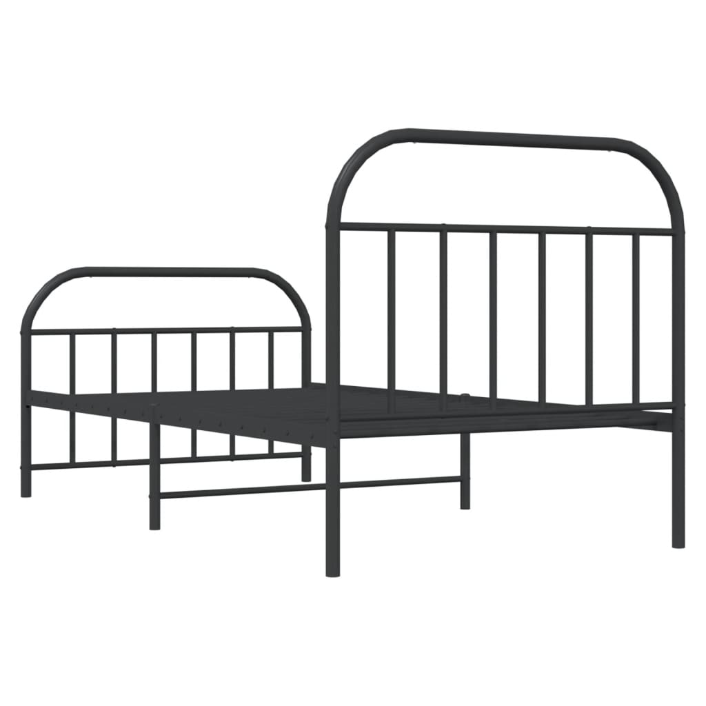 8720845884291_g_en_hd_6 vidaXL Metal Bed Frame without Mattress with Footboard Black 107x203 cm King Single - Image 8