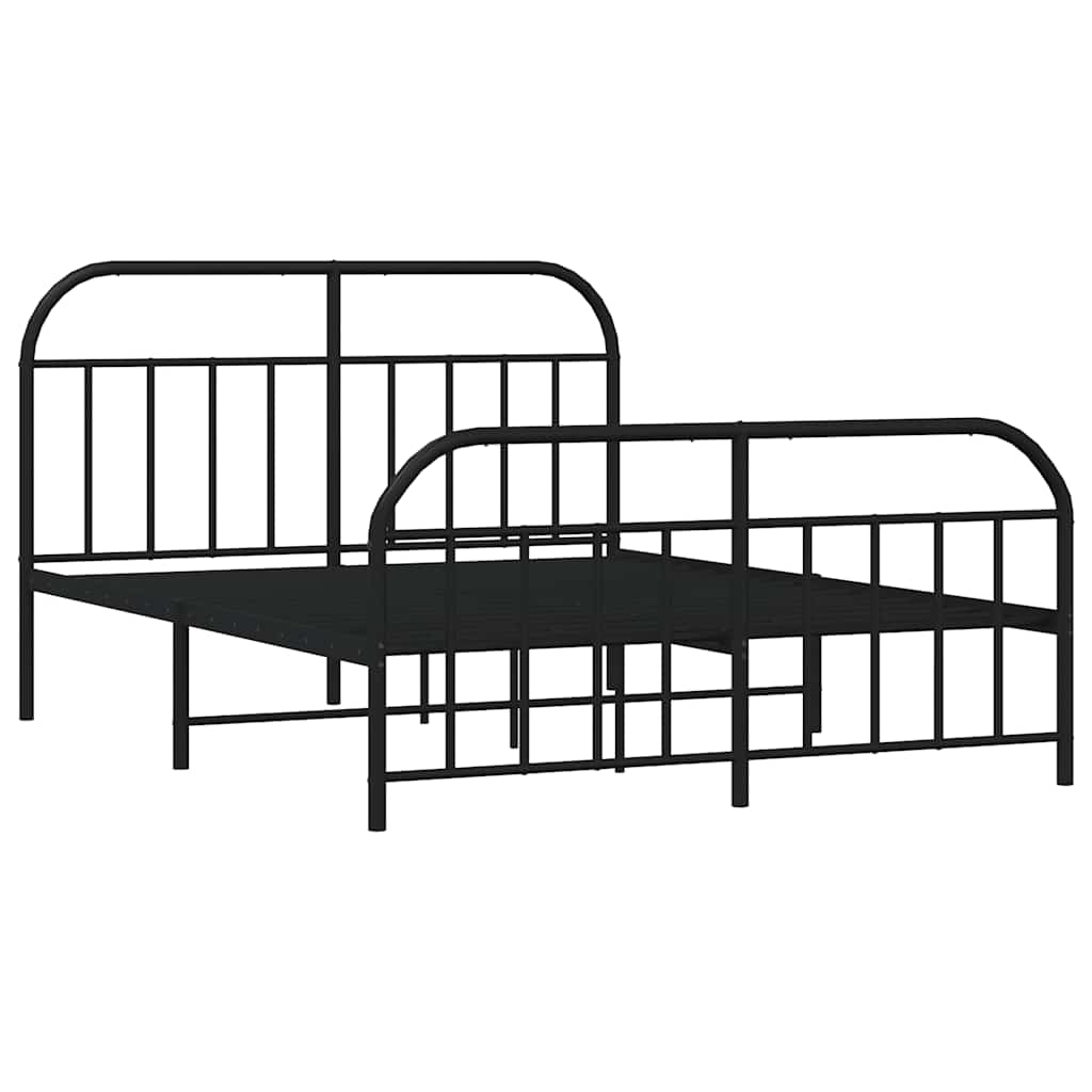 8720845884321_g_en_hd_1 vidaXL Metal Bed Frame without Mattress with Footboard Black 135x190 cm - Image 3