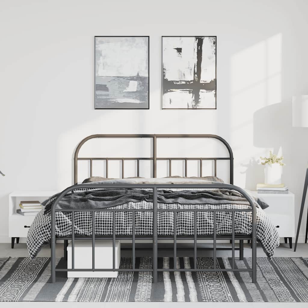 8720845884321_g_en_hd_2 vidaXL Metal Bed Frame without Mattress with Footboard Black 135x190 cm - Image 4