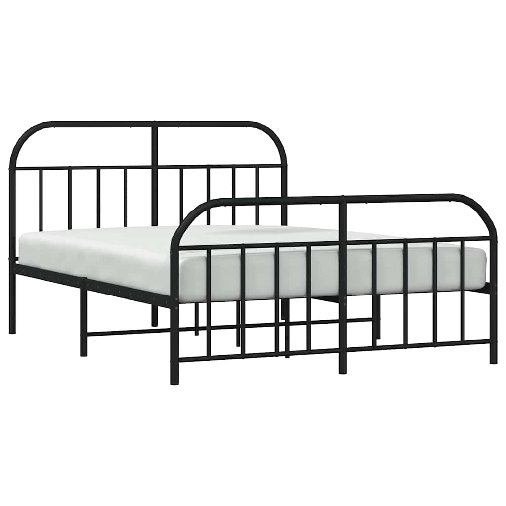 8720845884321_g_en_hd_3 vidaXL Metal Bed Frame without Mattress with Footboard Black 135x190 cm - Image 5