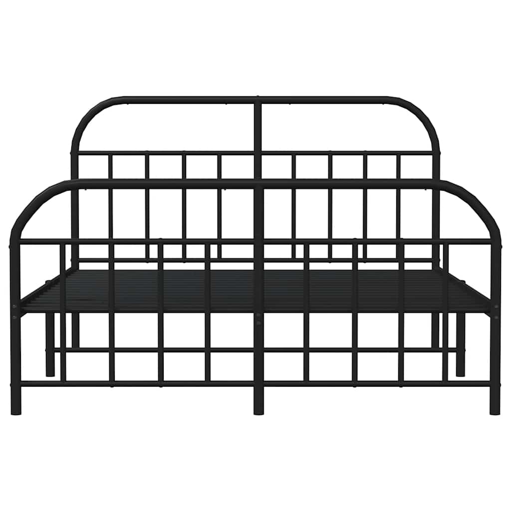 8720845884321_g_en_hd_4 vidaXL Metal Bed Frame without Mattress with Footboard Black 135x190 cm - Image 6