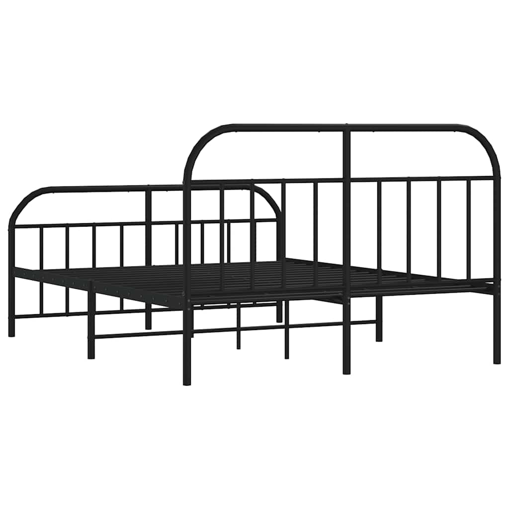 8720845884321_g_en_hd_6 vidaXL Metal Bed Frame without Mattress with Footboard Black 135x190 cm - Image 8