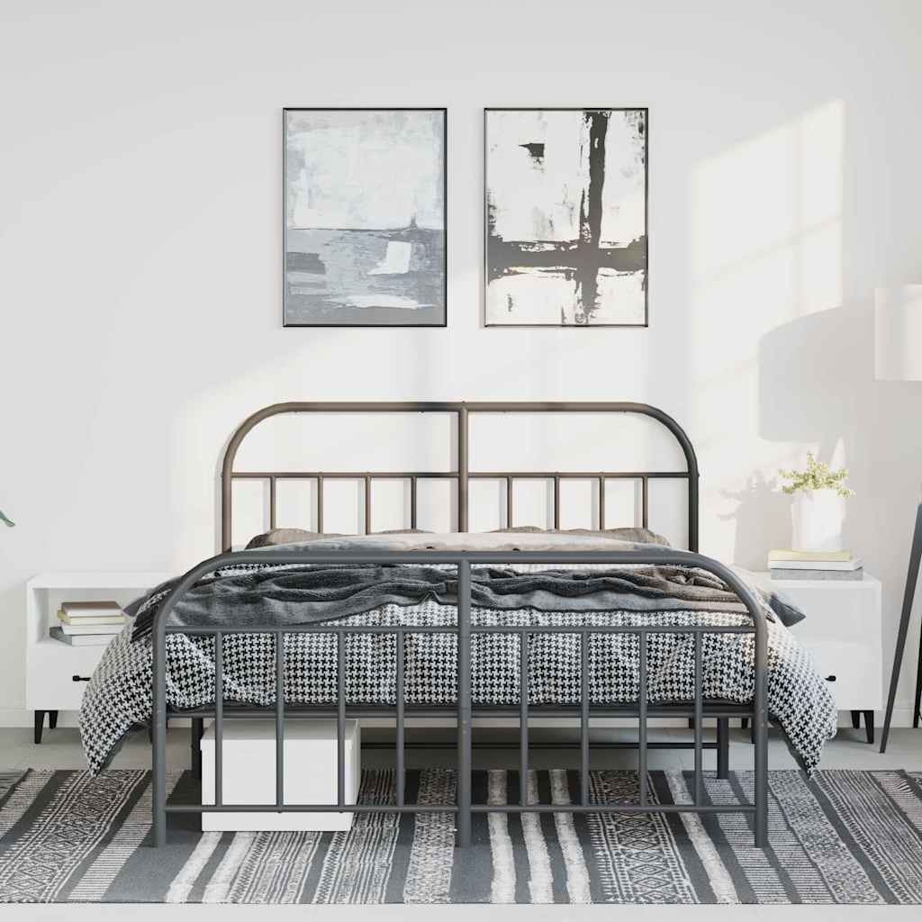 8720845884352_g_en_hd_2 vidaXL Metal Bed Frame without Mattress with Footboard Black 150x200 cm - Image 4