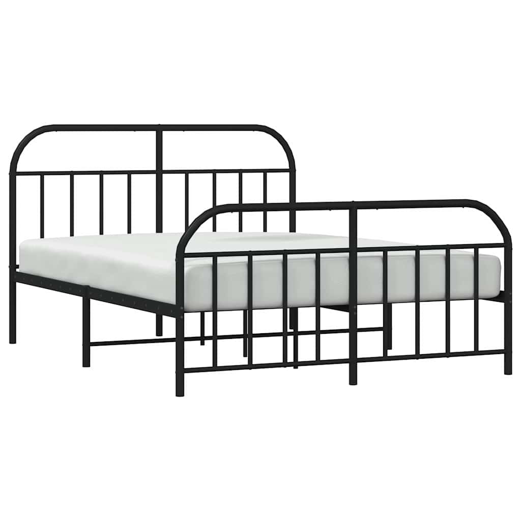 8720845884352_g_en_hd_3 vidaXL Metal Bed Frame without Mattress with Footboard Black 150x200 cm - Image 5