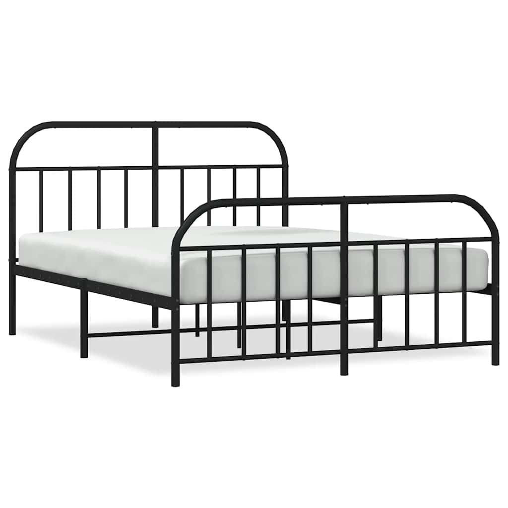 8720845884376_a_en_hd_1 vidaXL Metal Bed Frame without Mattress with Footboard Black 183x203 cm King - Image 2
