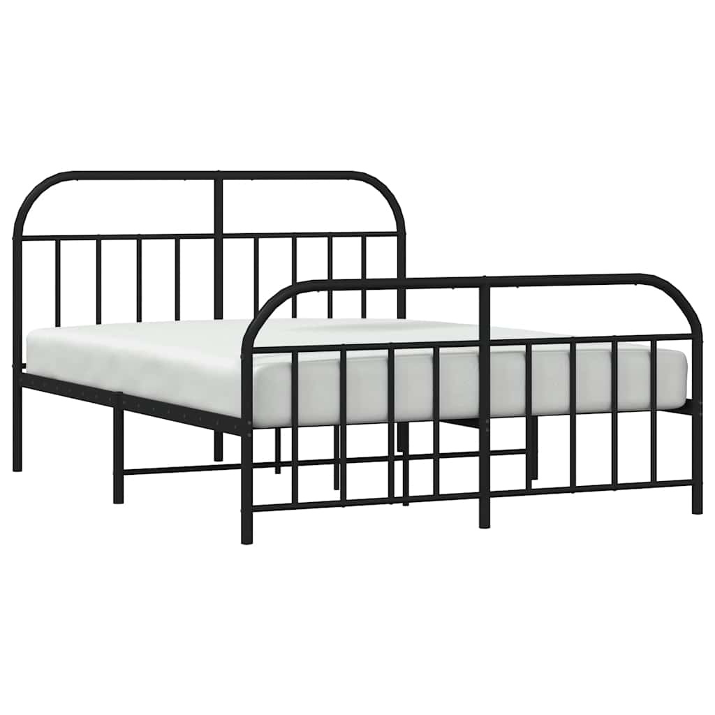 8720845884376_g_en_hd_3 vidaXL Metal Bed Frame without Mattress with Footboard Black 183x203 cm King - Image 5