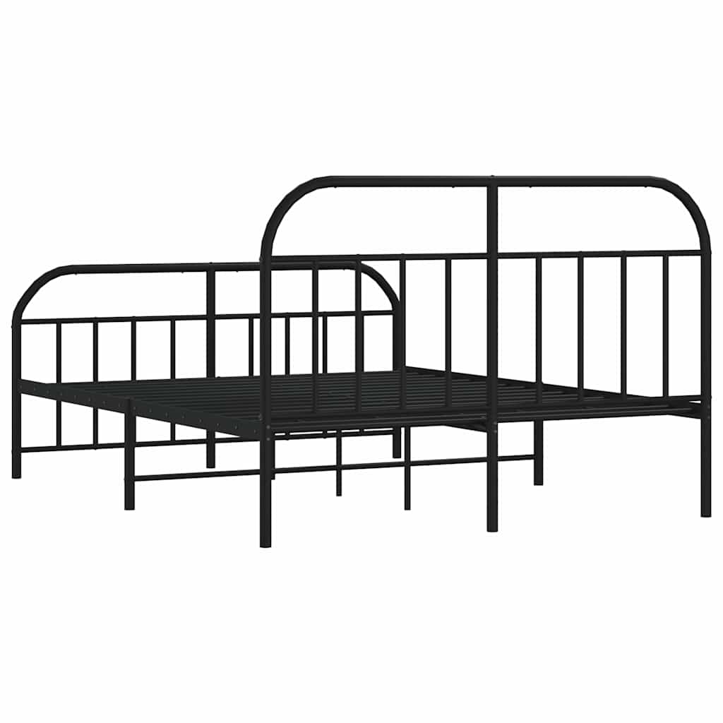 8720845884376_g_en_hd_6 vidaXL Metal Bed Frame without Mattress with Footboard Black 183x203 cm King - Image 8