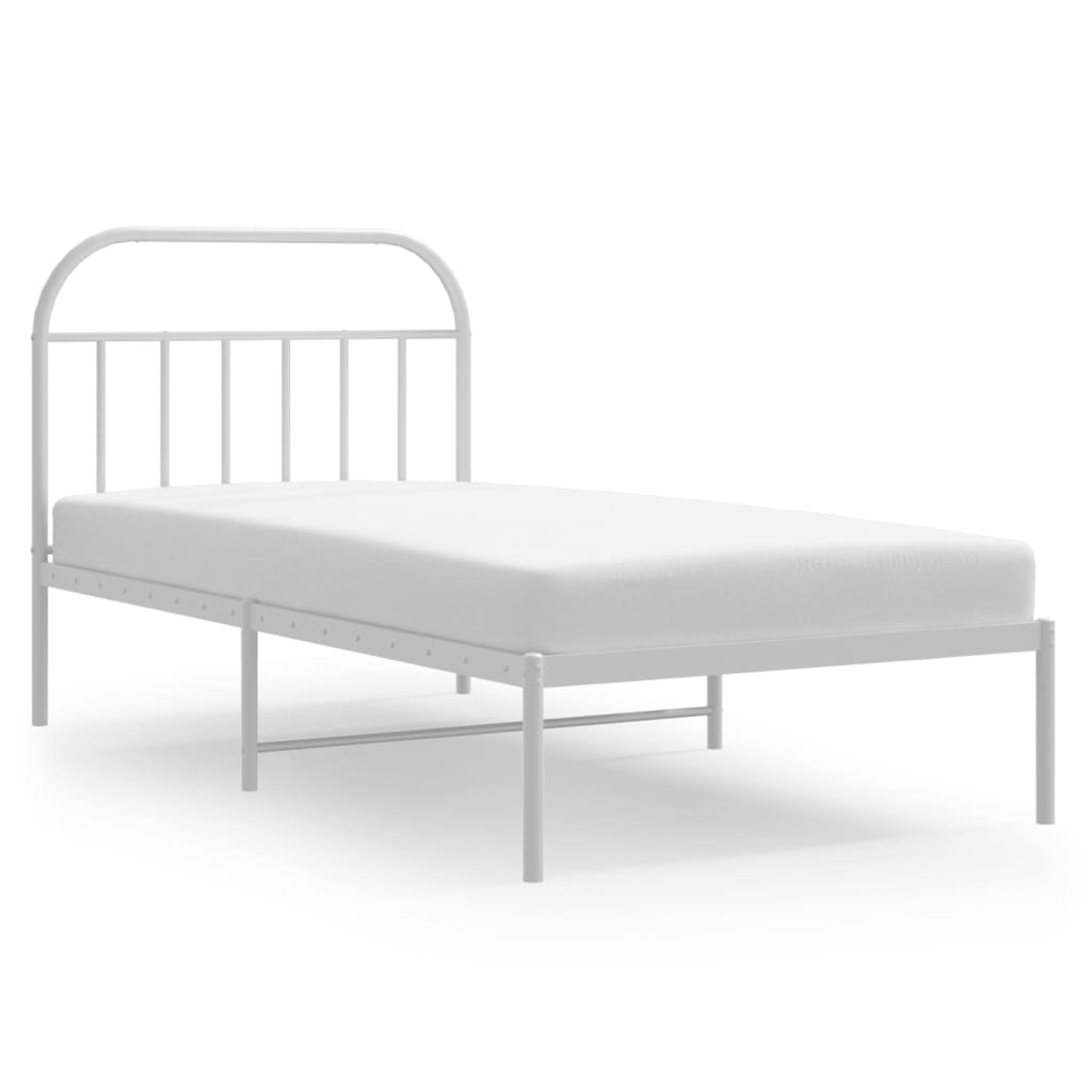 8720845884604_a_en_hd_1 vidaXL Metal Bed Frame without Mattress with Headboard White 107x203 cm King Single - Image 2