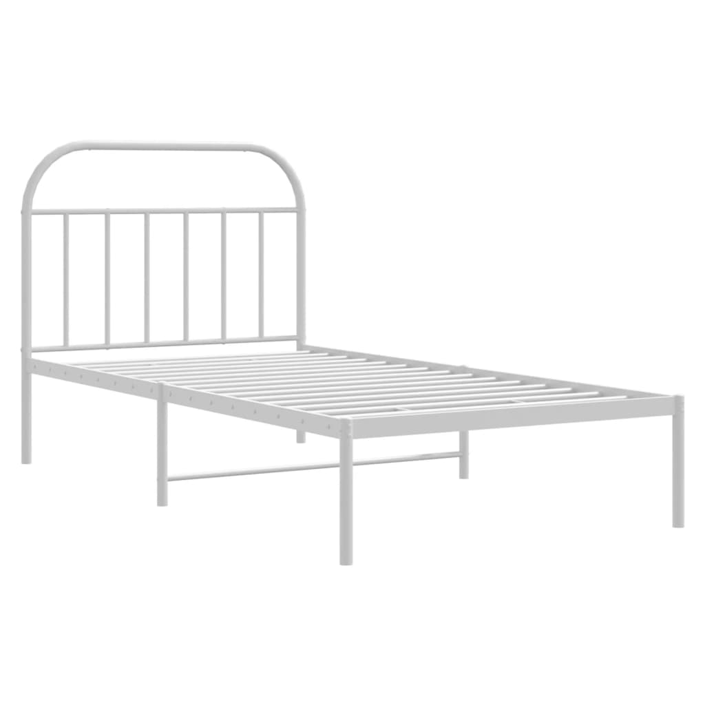 8720845884604_g_en_hd_1 vidaXL Metal Bed Frame without Mattress with Headboard White 107x203 cm King Single - Image 3