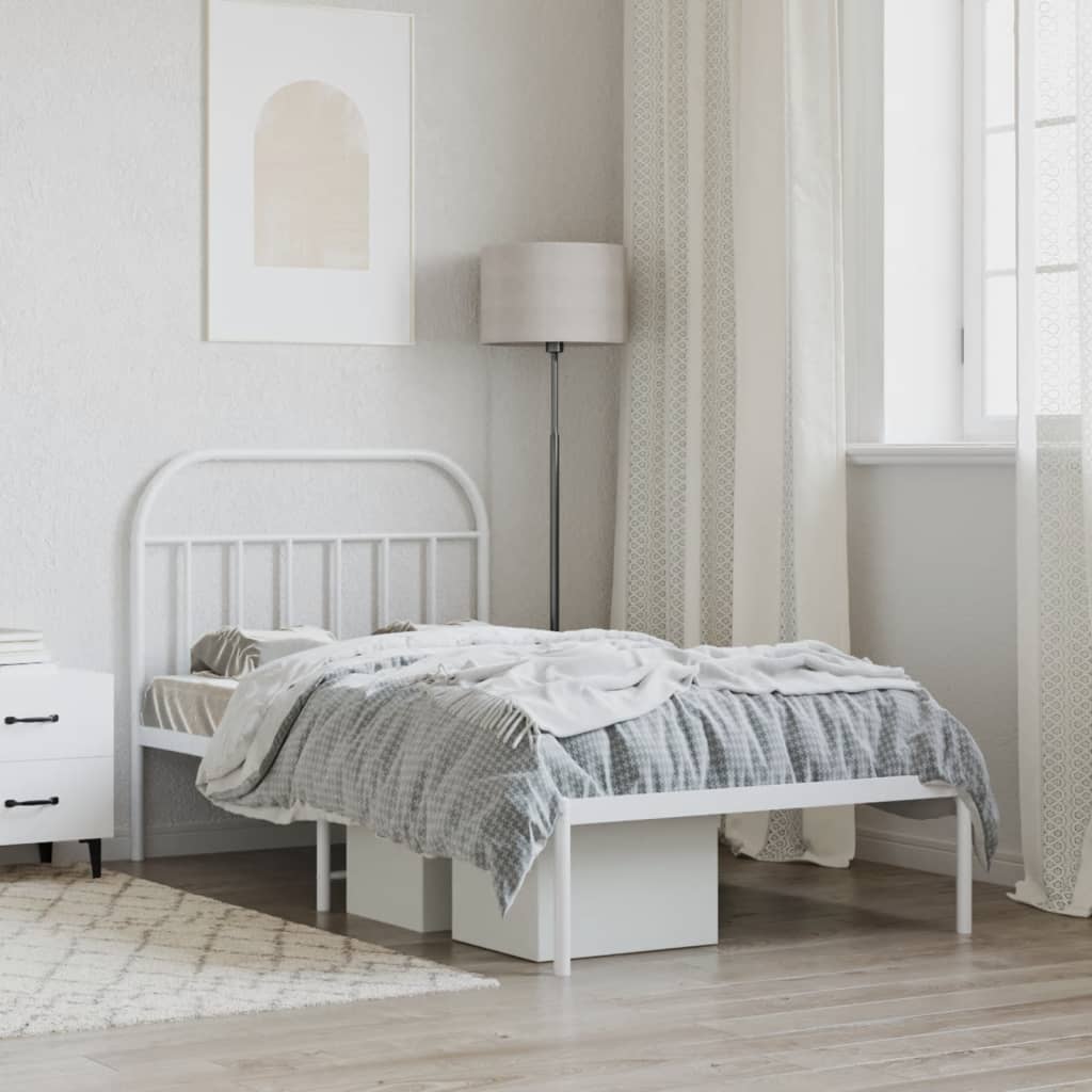 8720845884604_g_en_hd_2 vidaXL Metal Bed Frame without Mattress with Headboard White 107x203 cm King Single - Image 4