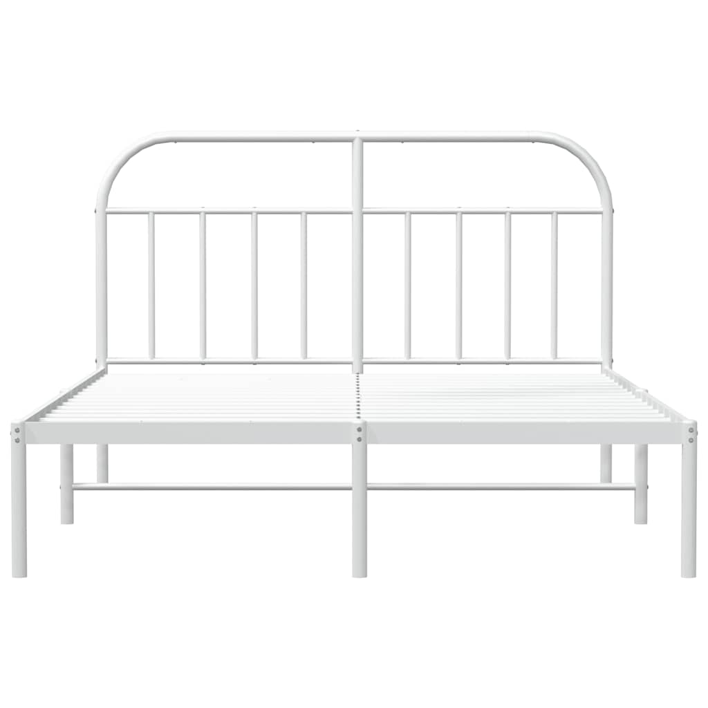 8720845884666_g_en_hd_4 vidaXL Metal Bed Frame without Mattress with Headboard White 150x200 cm - Image 6