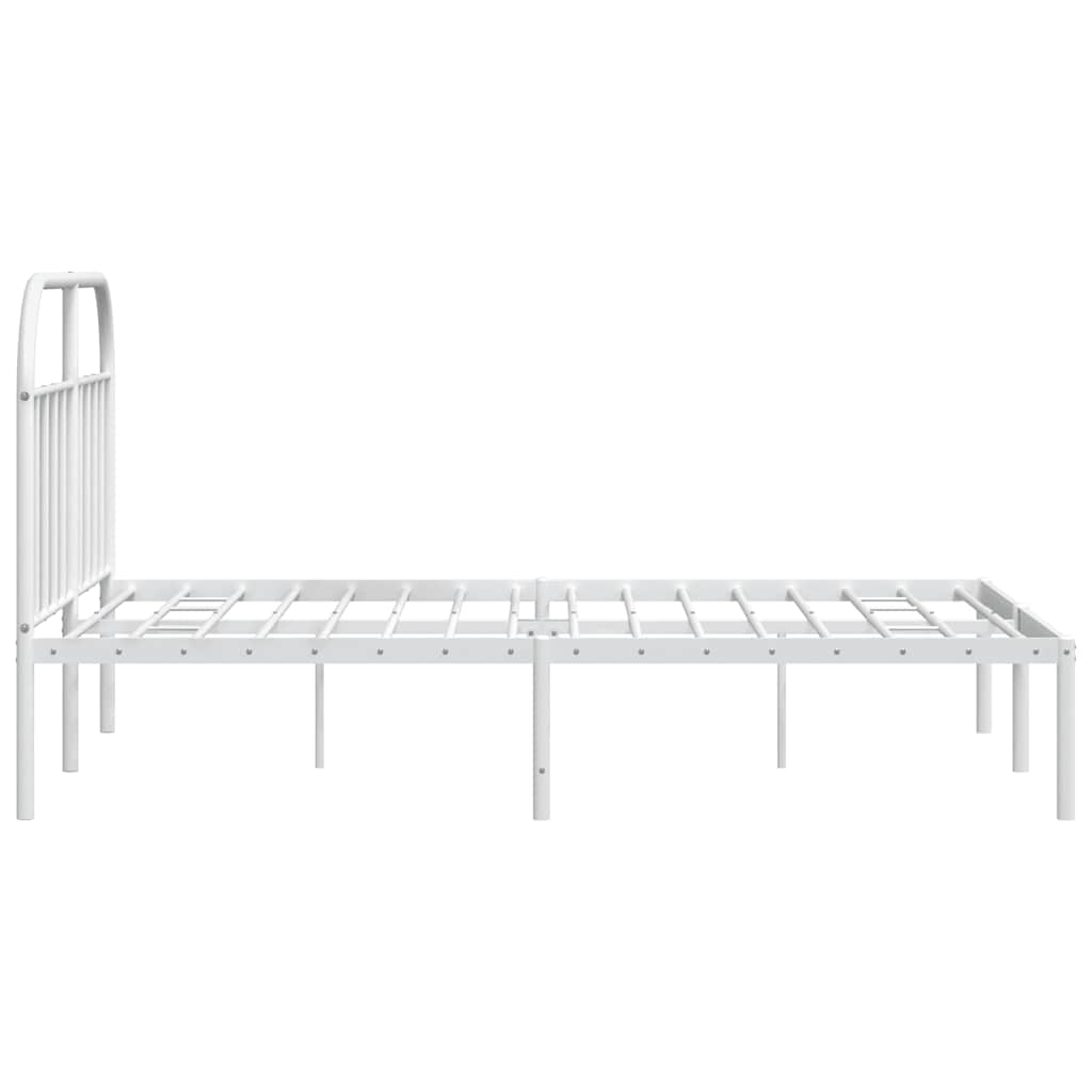 8720845884666_g_en_hd_5 vidaXL Metal Bed Frame without Mattress with Headboard White 150x200 cm - Image 7