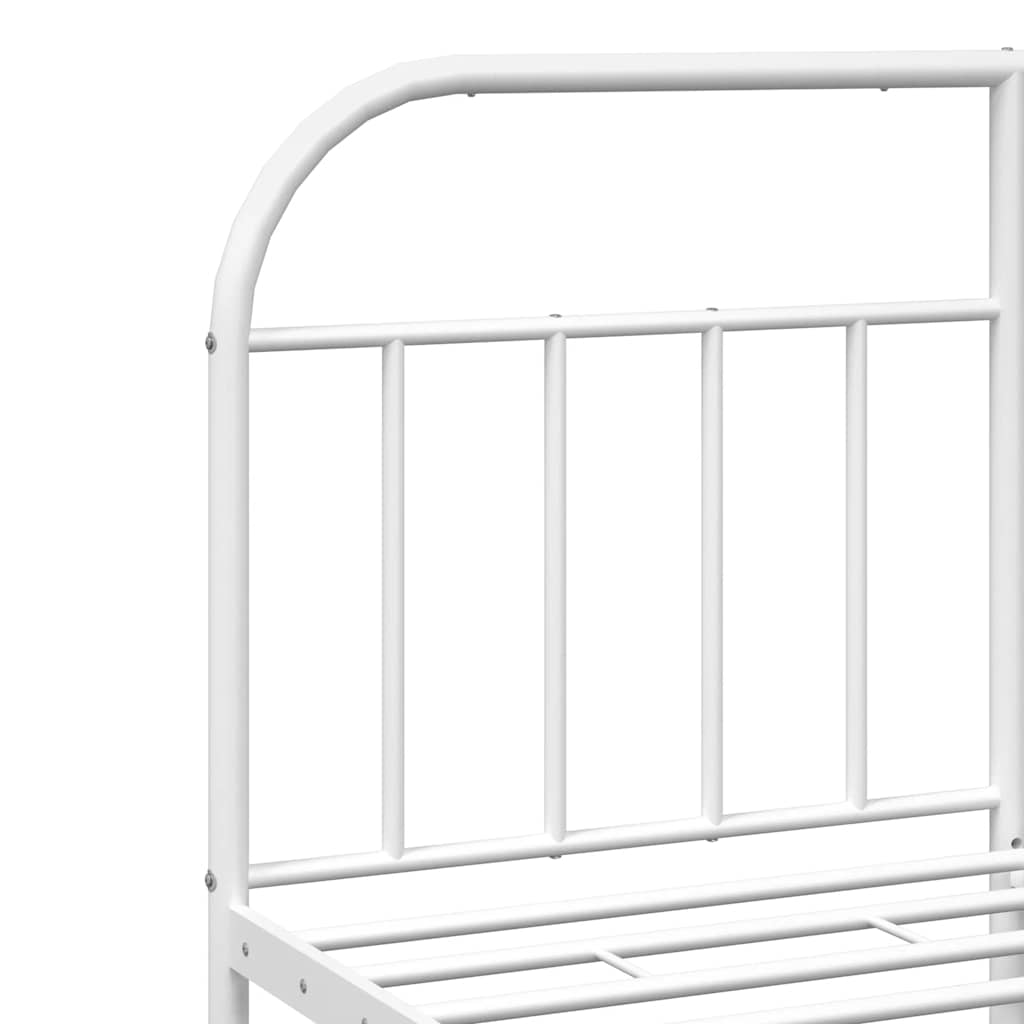 8720845884666_g_en_hd_7 vidaXL Metal Bed Frame without Mattress with Headboard White 150x200 cm - Image 9