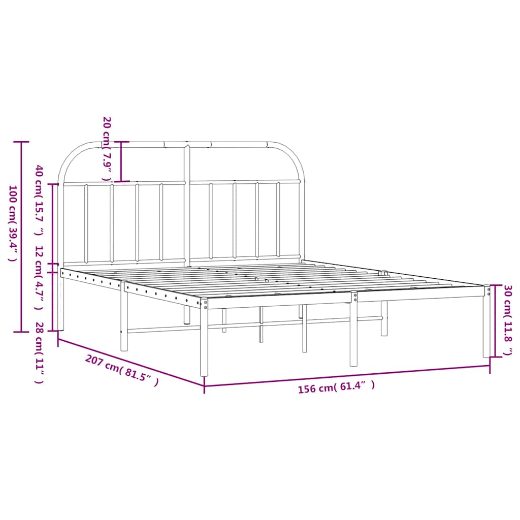 8720845884666_g_en_hd_8 vidaXL Metal Bed Frame without Mattress with Headboard White 150x200 cm - Image 10