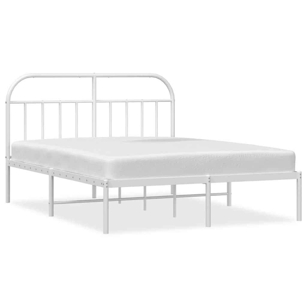 8720845884680_a_en_hd_1 vidaXL Metal Bed Frame without Mattress with Headboard White 183x203 cm King - Image 2