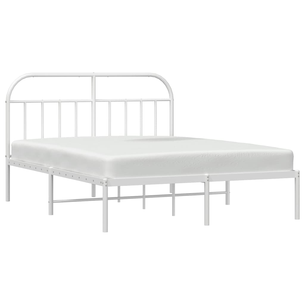 8720845884680_g_en_hd_3 vidaXL Metal Bed Frame without Mattress with Headboard White 183x203 cm King - Image 5