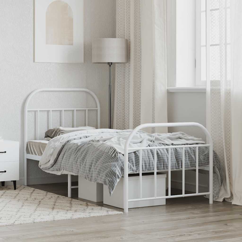 8720845884741_g_en_hd_2 vidaXL Metal Bed Frame without Mattress with Footboard White 90x190 cm - Image 4