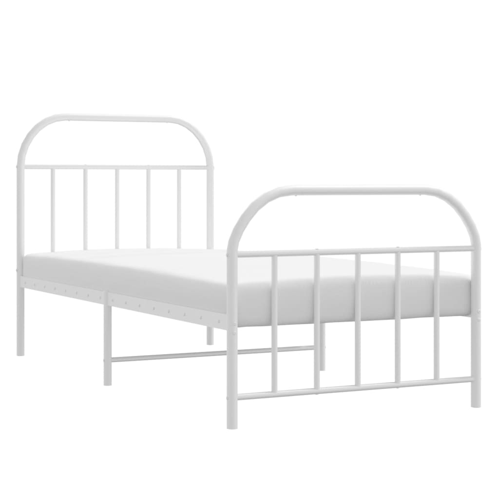8720845884741_g_en_hd_3 vidaXL Metal Bed Frame without Mattress with Footboard White 90x190 cm - Image 5
