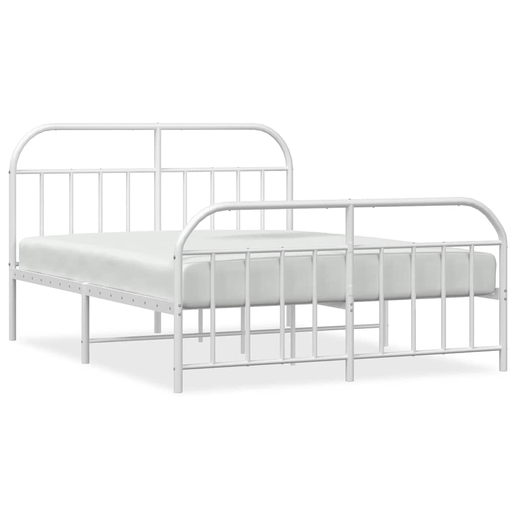 8720845884864_a_en_hd_1 vidaXL Metal Bed Frame without Mattress with Footboard White 183x203 cm King - Image 2