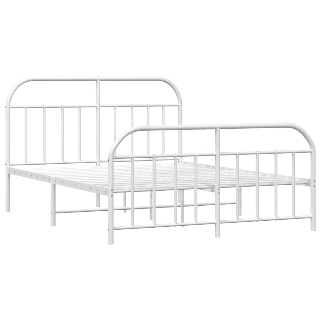 8720845884864_g_en_hd_1 vidaXL Metal Bed Frame without Mattress with Footboard White 183x203 cm King - Image 3