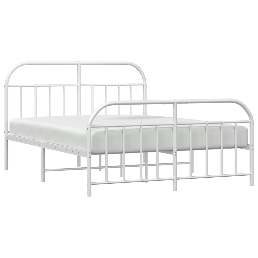 8720845884864_g_en_hd_3 vidaXL Metal Bed Frame without Mattress with Footboard White 183x203 cm King - Image 5
