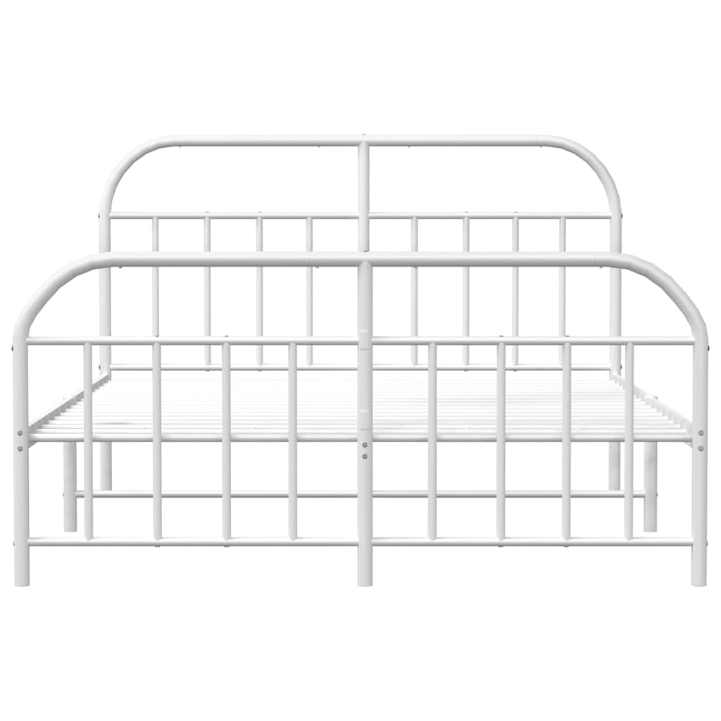 8720845884864_g_en_hd_4 vidaXL Metal Bed Frame without Mattress with Footboard White 183x203 cm King - Image 6