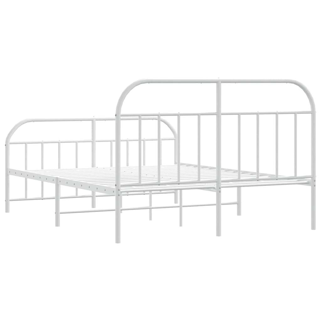 8720845884864_g_en_hd_6 vidaXL Metal Bed Frame without Mattress with Footboard White 183x203 cm King - Image 8