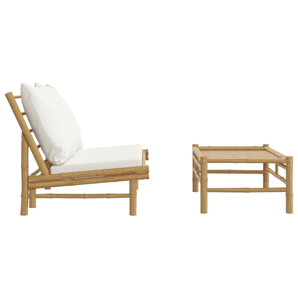 8720845885045_g_en_hd_2 vidaXL 2 Piece Garden Lounge Set with Cream White Cushions Bamboo - Image 4