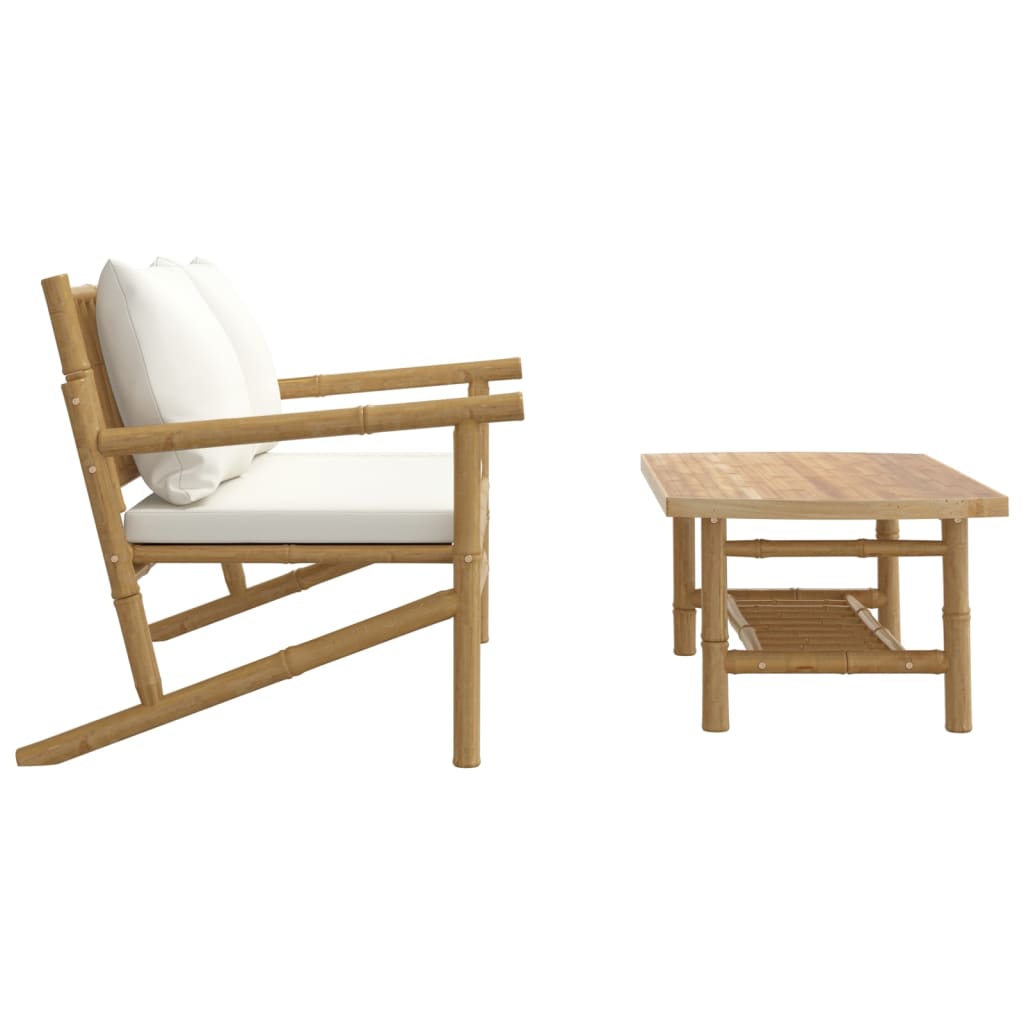 8720845885113_g_en_hd_2 vidaXL 2 Piece Garden Lounge Set with Cream White Cushions Bamboo - Image 4