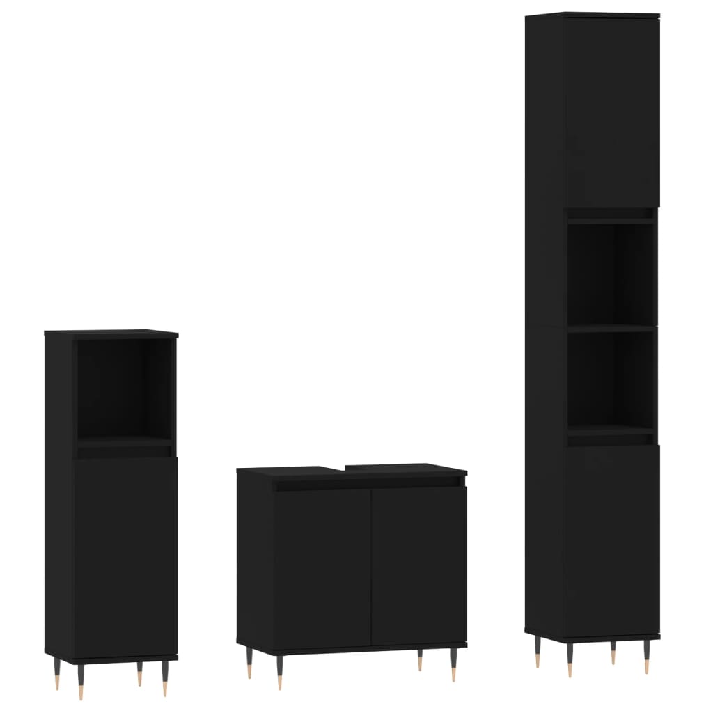 8720845885991_a_en_hd_1 vidaXL 3 Piece Bathroom Cabinet Set Black Engineered Wood - Image 2