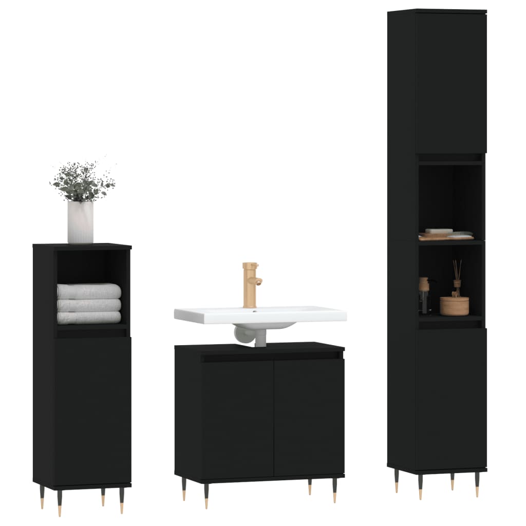 8720845885991_g_en_hd_1 vidaXL 3 Piece Bathroom Cabinet Set Black Engineered Wood - Image 3
