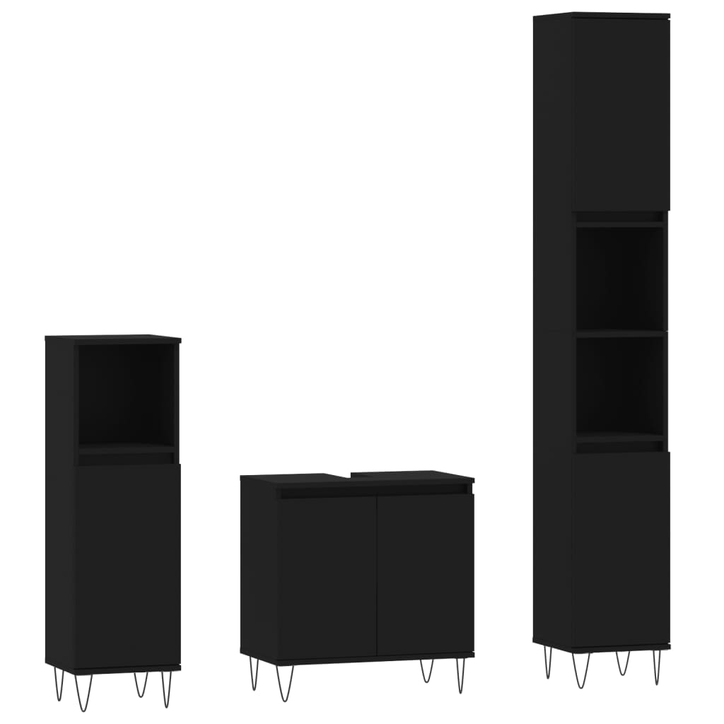 8720845886073_a_en_hd_1 vidaXL 3 Piece Bathroom Cabinet Set Black Engineered Wood - Image 2