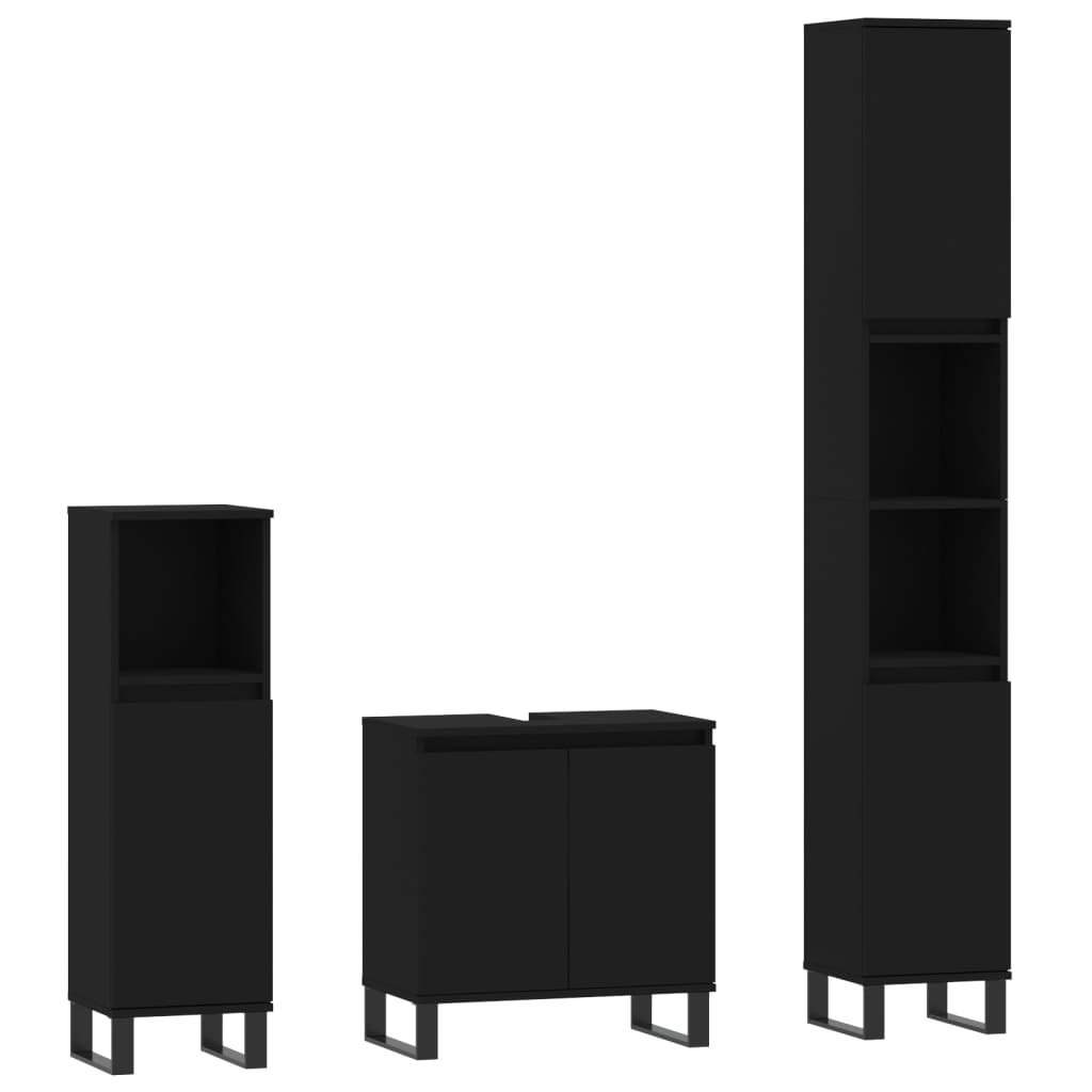 8720845886158_a_en_hd_1 vidaXL 3 Piece Bathroom Cabinet Set Black Engineered Wood - Image 2