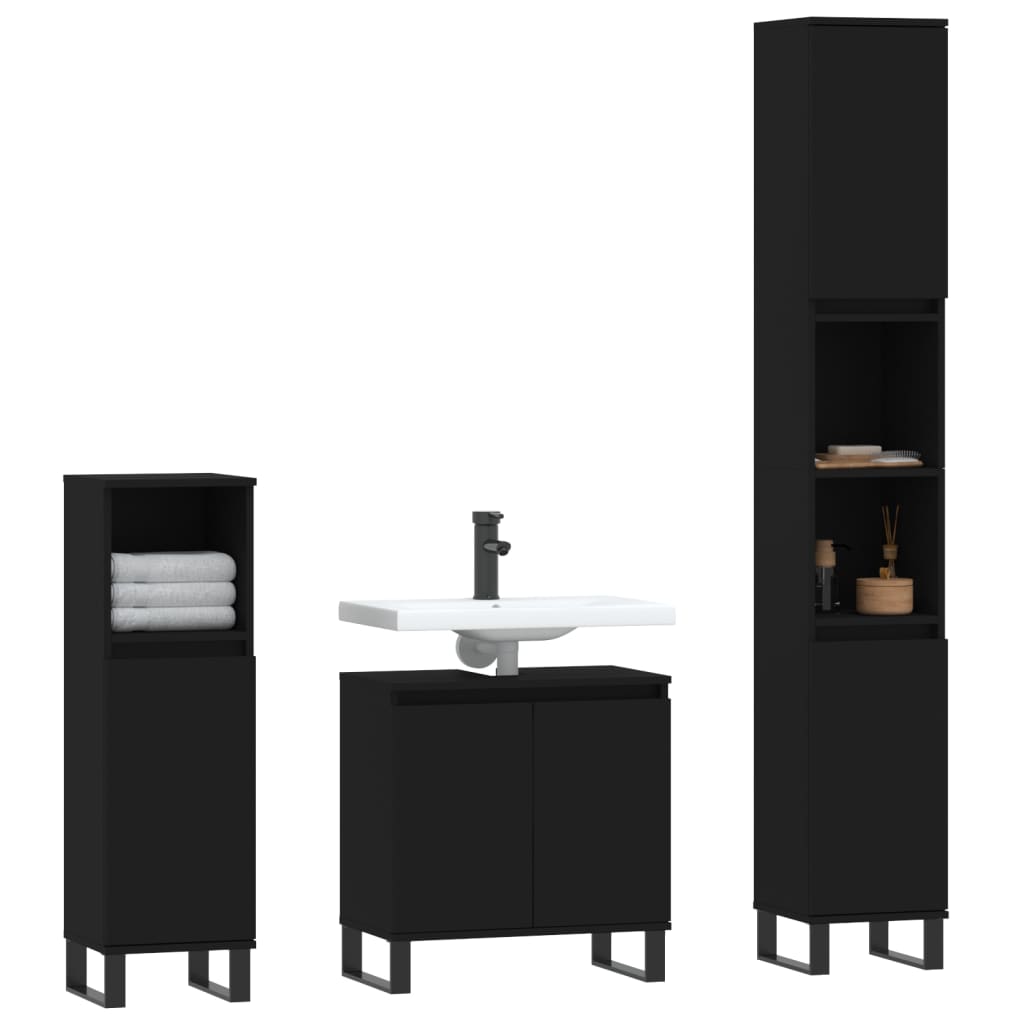 8720845886158_g_en_hd_1 vidaXL 3 Piece Bathroom Cabinet Set Black Engineered Wood - Image 3