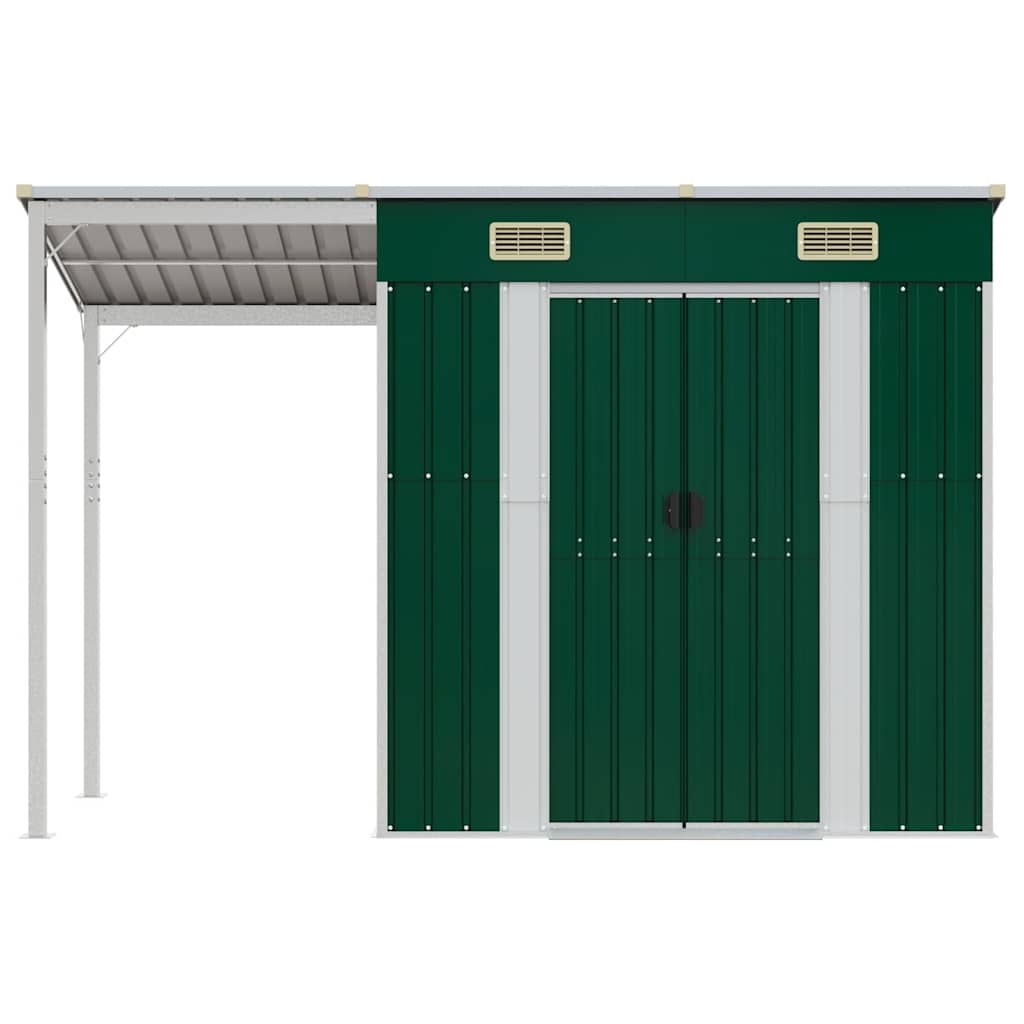 8720845888831_g_en_hd_1 vidaXL Garden Shed with Extended Roof Green 277x107x181 cm Steel - Image 3