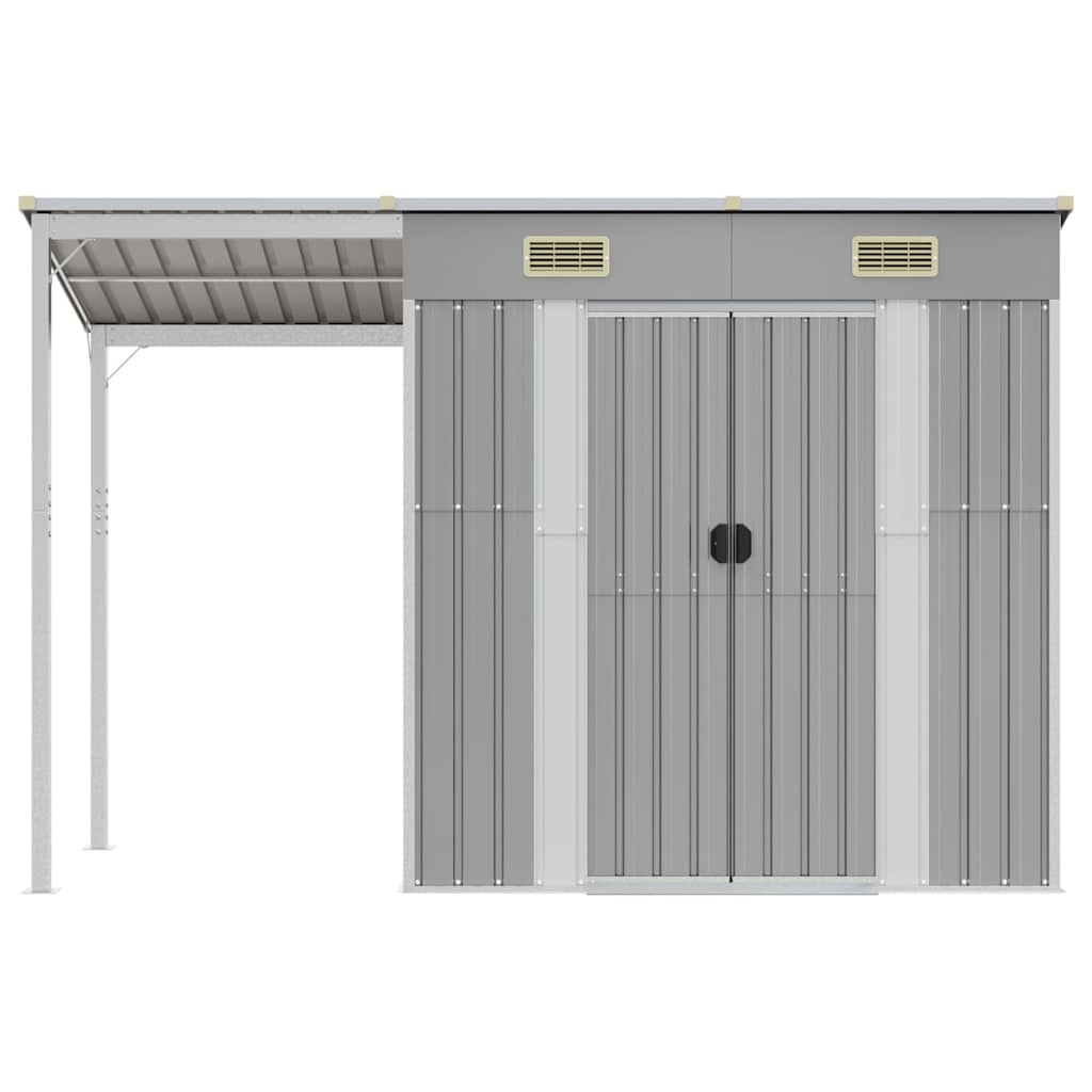 8720845888848_g_en_hd_1 vidaXL Garden Shed with Extended Roof Light Grey 277x107x181 cm Steel - Image 3