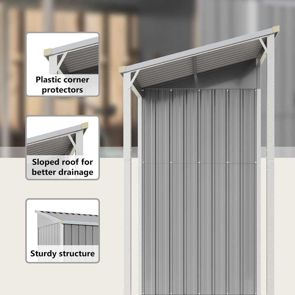 8720845888848_g_en_hd_10 vidaXL Garden Shed with Extended Roof Light Grey 277x107x181 cm Steel - Image 12