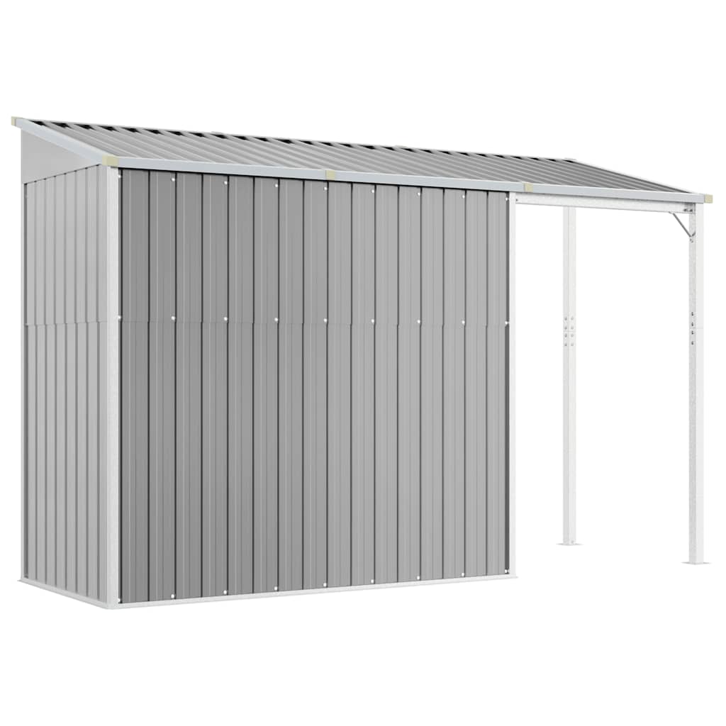 8720845888848_g_en_hd_4 vidaXL Garden Shed with Extended Roof Light Grey 277x107x181 cm Steel - Image 6