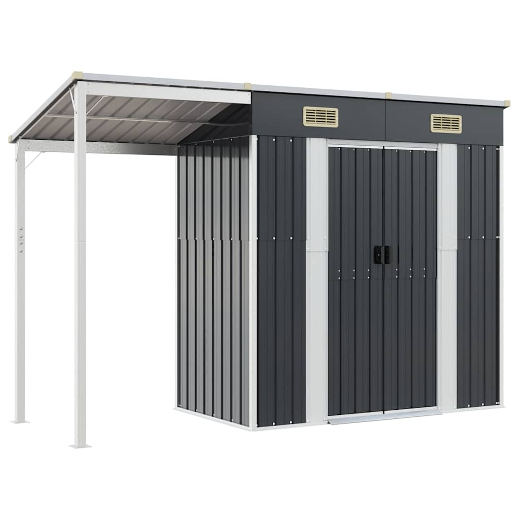 8720845888855_a_en_hd_1 vidaXL Garden Shed with Extended Roof Anthracite 277x107x181 cm Steel - Image 2