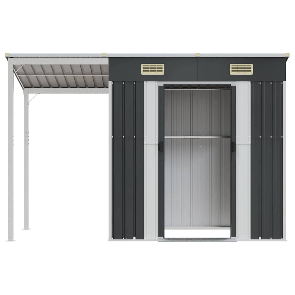 8720845888855_g_en_hd_2 vidaXL Garden Shed with Extended Roof Anthracite 277x107x181 cm Steel - Image 4