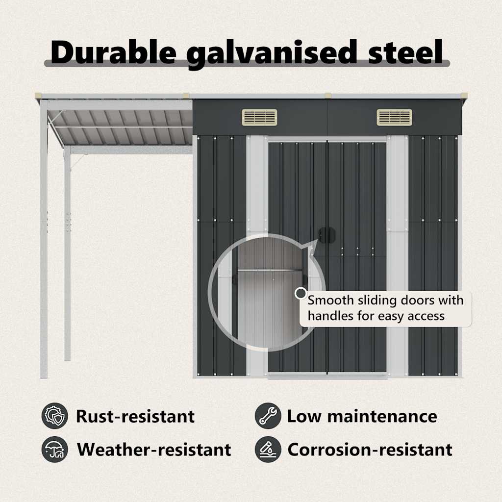 8720845888855_g_en_hd_8 vidaXL Garden Shed with Extended Roof Anthracite 277x107x181 cm Steel - Image 10