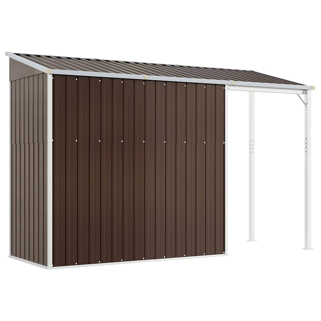 8720845888862_g_en_hd_4 vidaXL Garden Shed with Extended Roof Brown 277x107x181 cm Steel - Image 6
