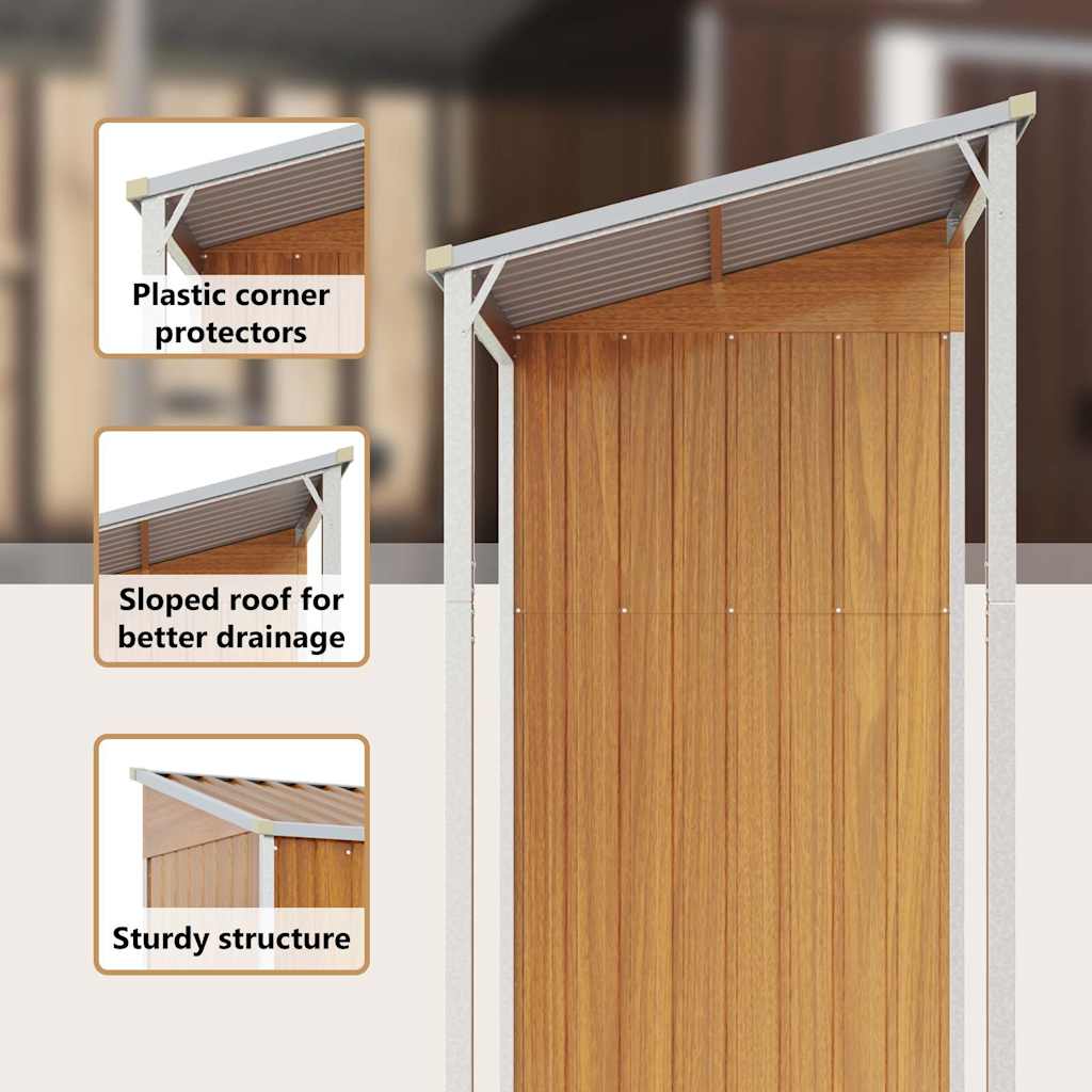 8720845888879_g_en_hd_10 vidaXL Garden Shed with Extended Roof Light Brown 277x107x181 cm Steel - Image 12