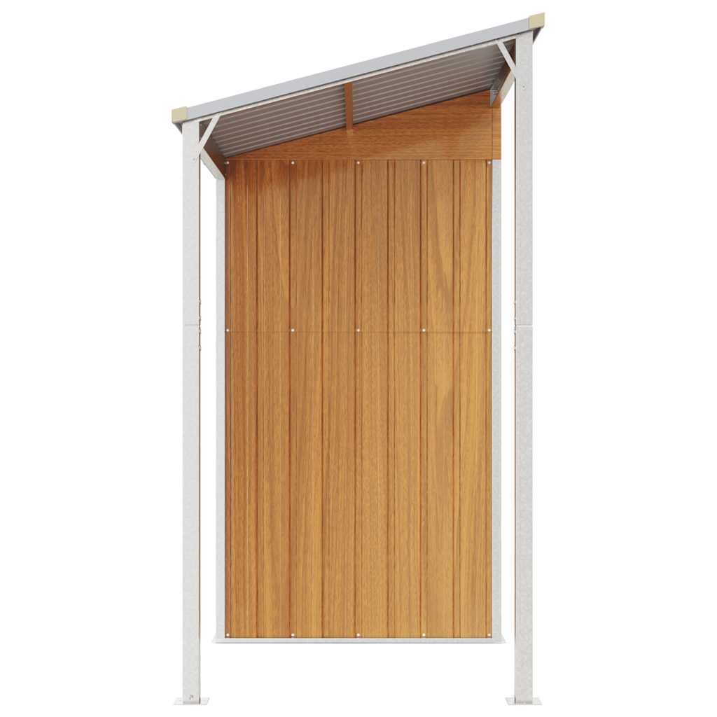 8720845888879_g_en_hd_3 vidaXL Garden Shed with Extended Roof Light Brown 277x107x181 cm Steel - Image 5